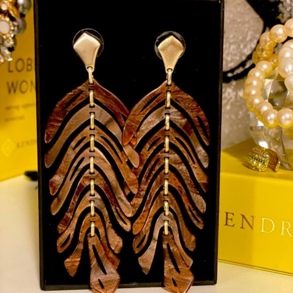 Kendra Scott Tigers Eye Statement Earrings